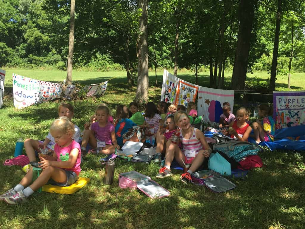 Day four of Girl Scout camp was filled with outdoor art, and science experiments – sun transfers, painting, nature photography, gloop, coke rockets, dancing raisins, static electricity, homemade sorbet. The girls also played a much needed, long game of “drip, drip, drench.”