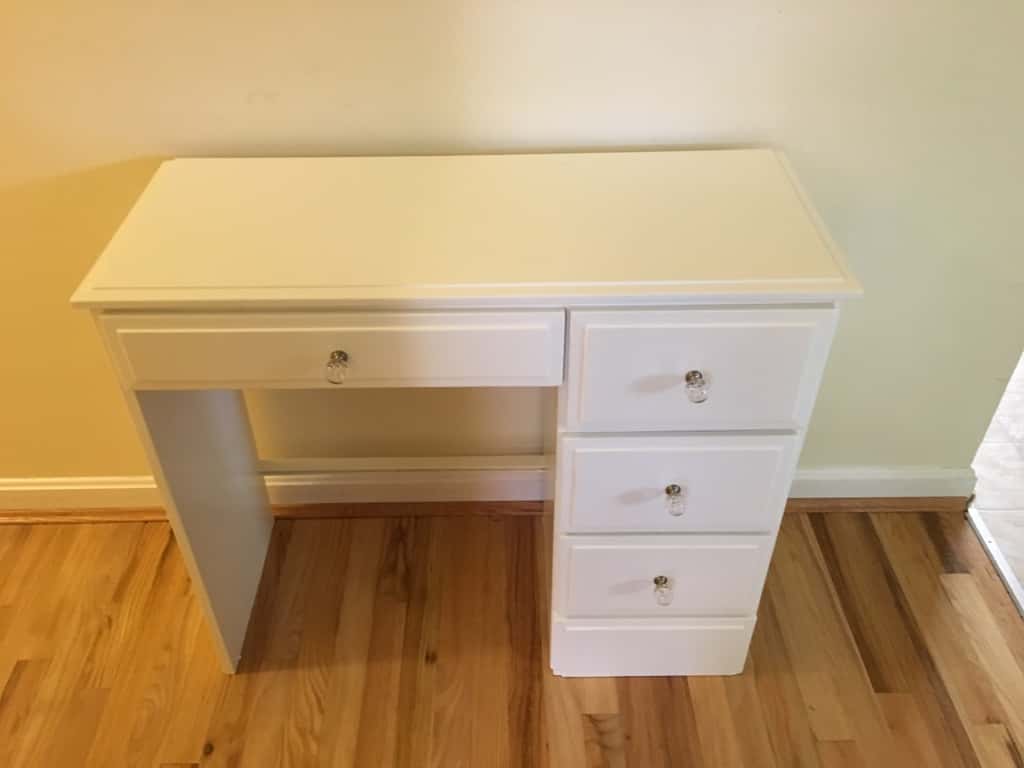 We finished Abby’s desk. We think it looks pretty good!