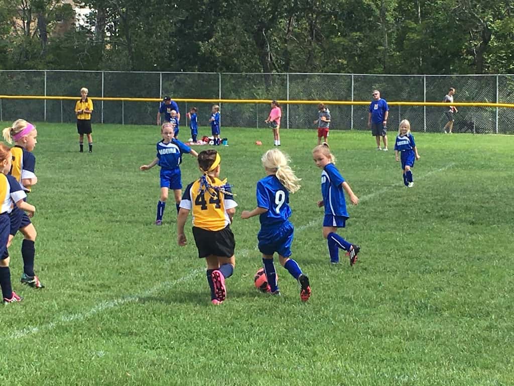 First soccer game of the year was a loss against Mariemont, but they played hard and seemed to have fun!