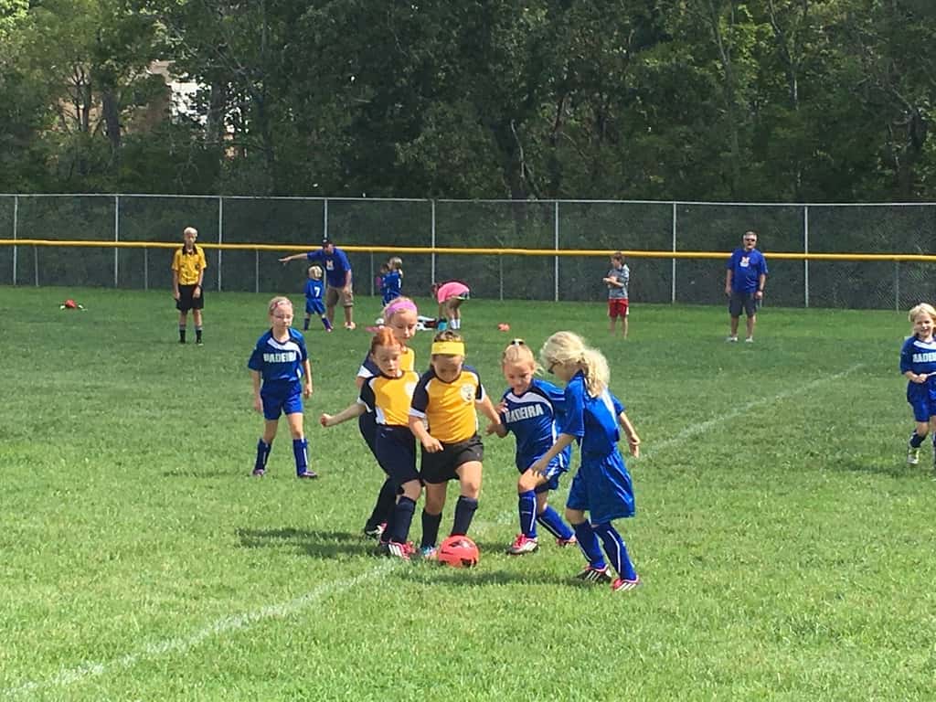First soccer game of the year was a loss against Mariemont, but they played hard and seemed to have fun!