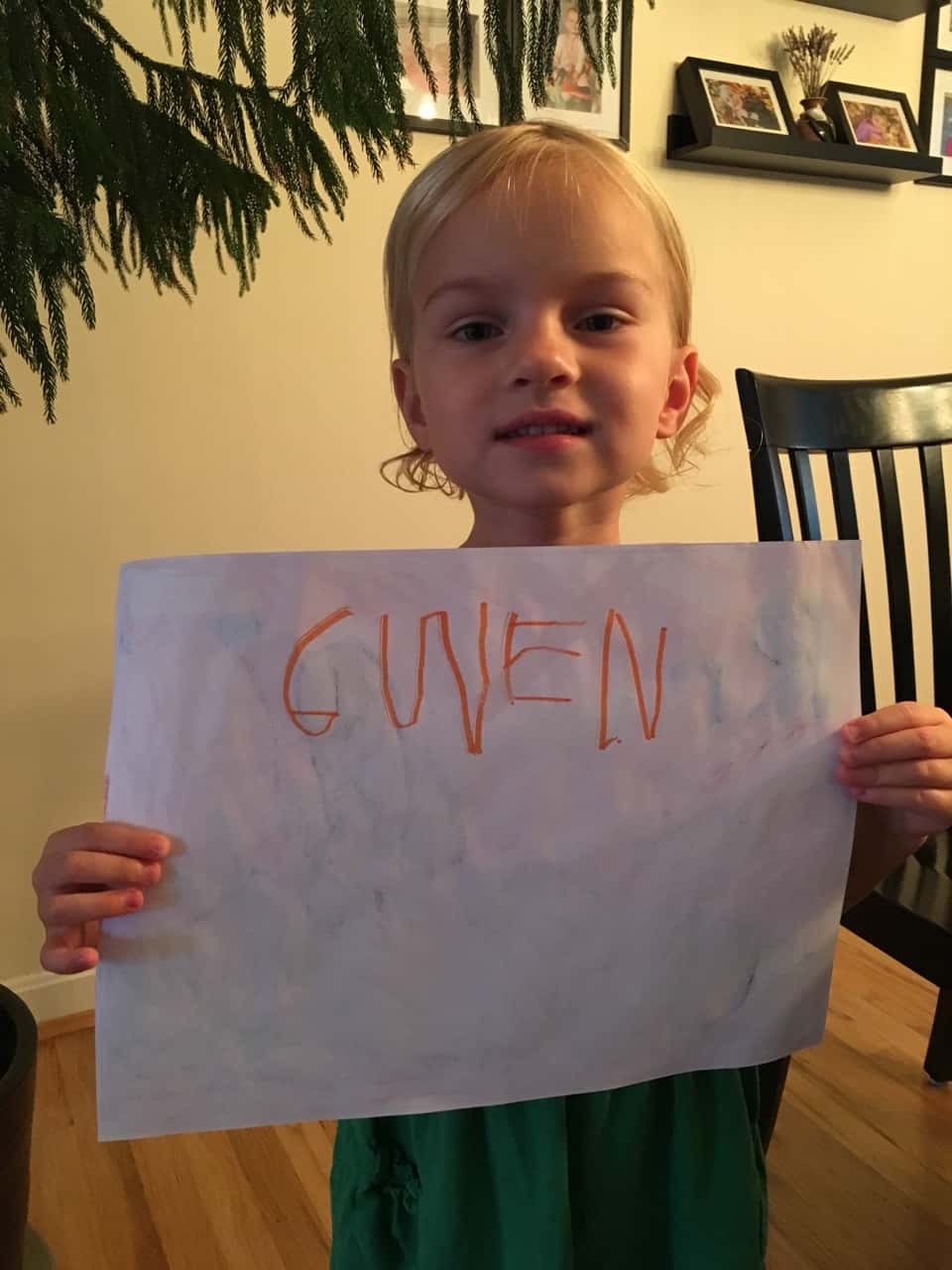 Someone figured out how to write her name!