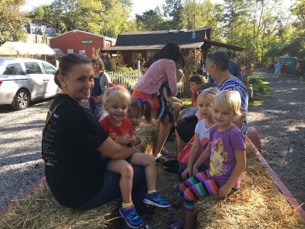 What a fun day with friends at Sunrock Farm! The girls got to take a hayride to a pumpkin patch, milk a goat, hold a baby chick, feed goats, gather eggs, pet a donkey, a miniature horse, a cow, a farm kitty, and more!