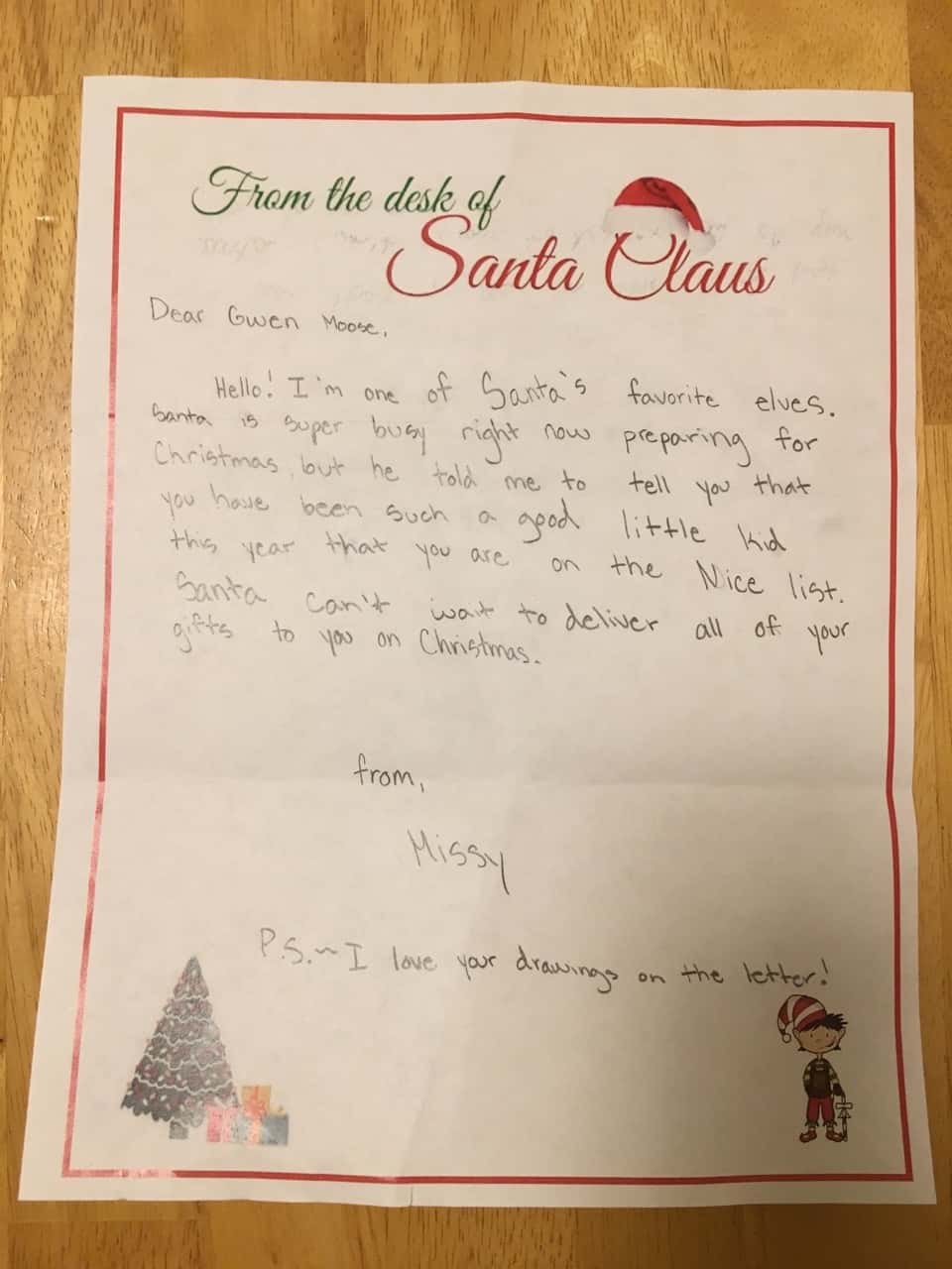 The girls cheered when they heard they made the nice list.