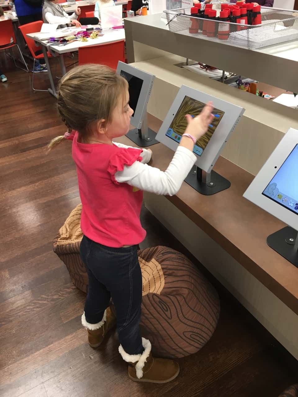 Thanks to the new interactive installations in the education center, the girls really enjoyed Wee Wednesday at the Art Museum this morning!