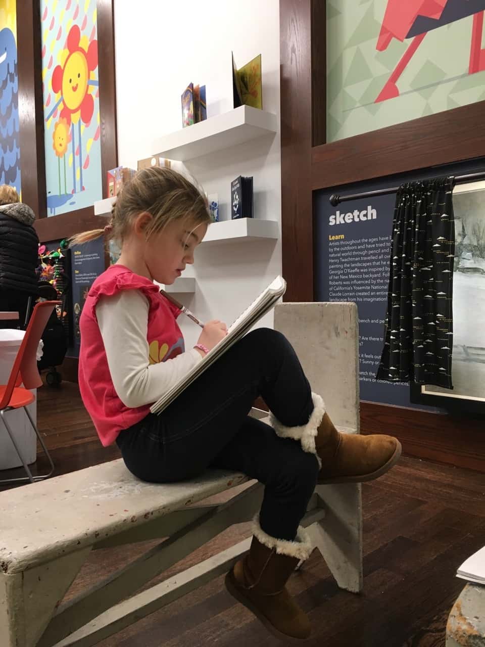 Thanks to the new interactive installations in the education center, the girls really enjoyed Wee Wednesday at the Art Museum this morning!