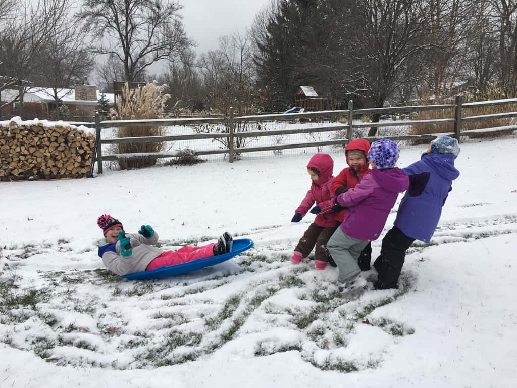 First snowfall of the year! Abby still had school, but had a full hour of outdoor fun in the afternoon with friends. Gwen and Josie played outside on three separate occasions!