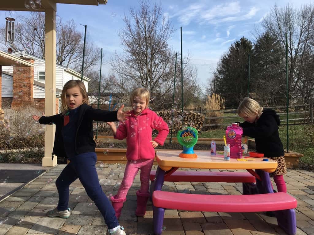 A sixty degree day in February requires bubbles and chalk!