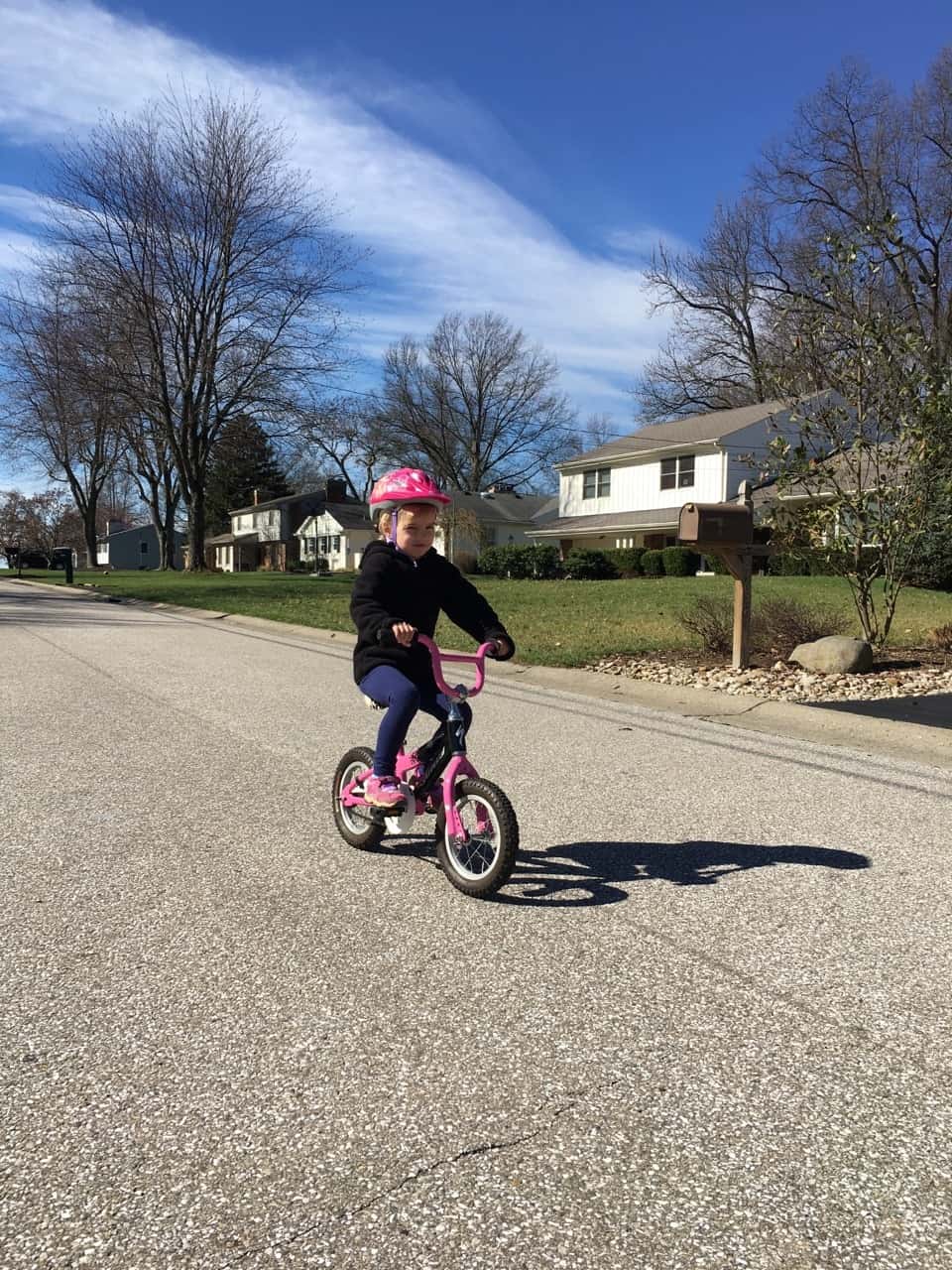 Gwen asked to ride her bike before breakfast on Sunday. We refused to go out so early, but she talked us all into multiple bike rides later. She loves it, and is so driven to do it well. And now Josie, who used to prefer her tricycle to her balance bike, is starting to like bike riding too!