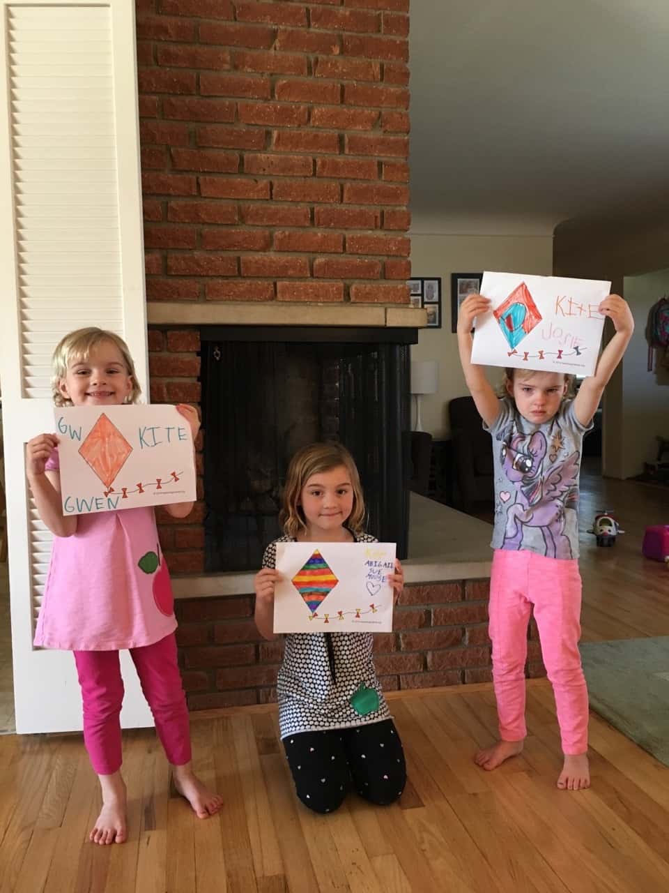 K is for kite – the best kite ever! Not too windy, and they managed to get it up in the air each time. It just took some running!