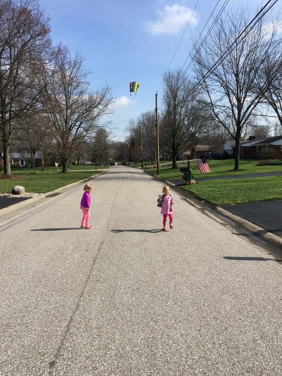 K is for kite – the best kite ever! Not too windy, and they managed to get it up in the air each time. It just took some running!