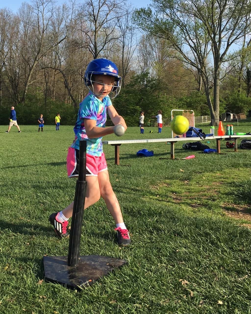 Abby enjoyed her first softball practice with her team today!