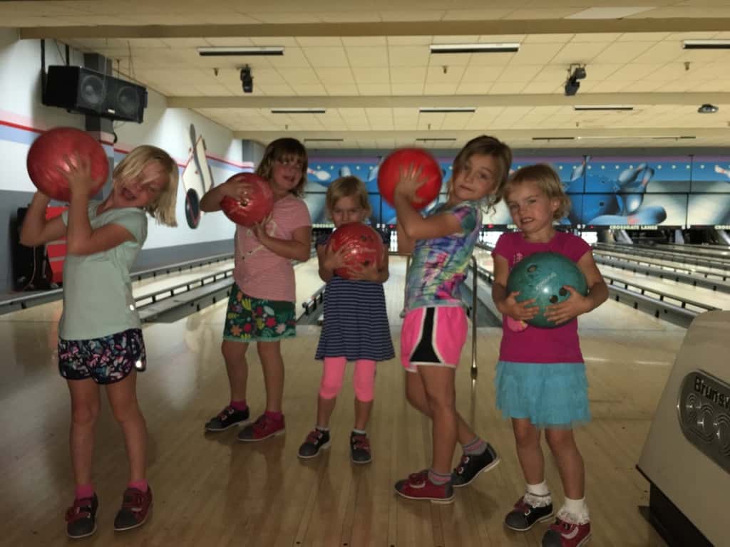Free kids bowling was a super fun way to spend a chilly summer day. With 100 points, Josie was the winner today.