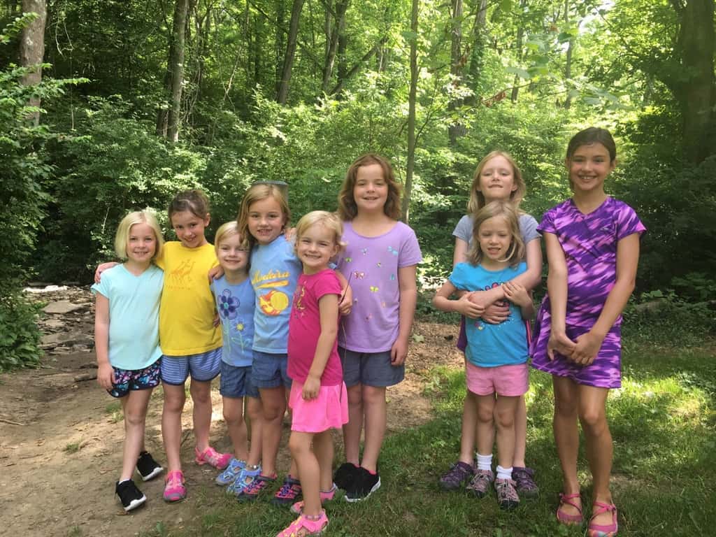 We took an almost two mile hike with some of our Girl Scout friends at French Park today. Afterwards we enjoyed a picnic lunch and the girls cooled off by playing drip drip drench.