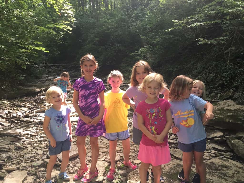 We took an almost two mile hike with some of our Girl Scout friends at French Park today. Afterwards we enjoyed a picnic lunch and the girls cooled off by playing drip drip drench.