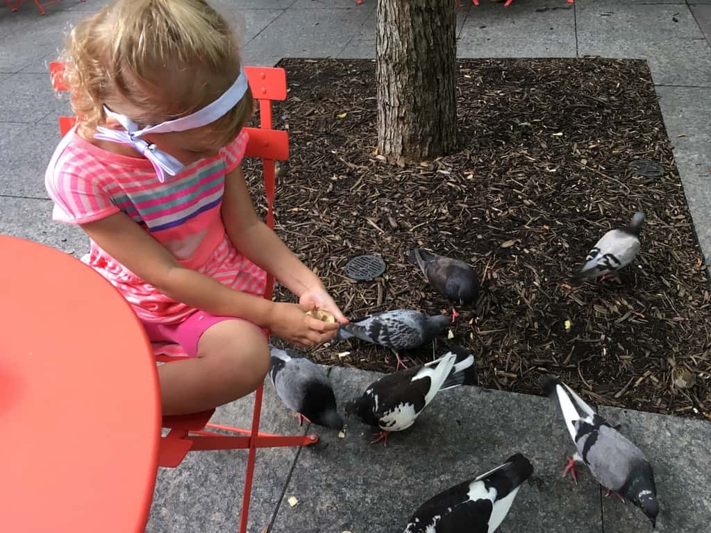 Girl date #2: Josie loved our urban adventure today. She was especially fond of the art activities and yoga at the Contemporary Arts Center. I wonder if she’ll fondly remember how I gave her tired legs a break by giving her a piggyback ride from Smale to Graeters.