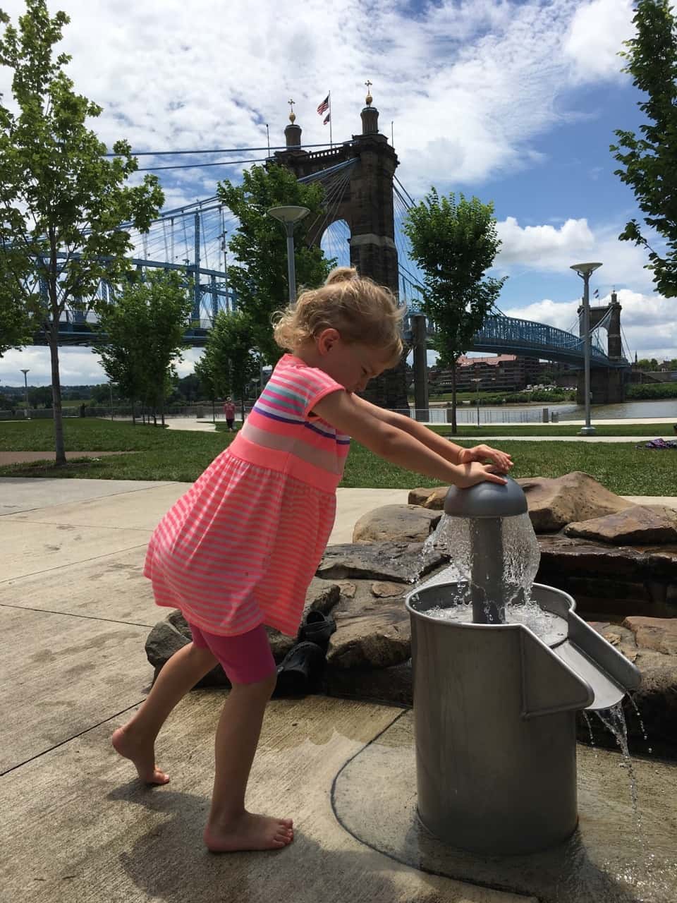 Girl date #2: Josie loved our urban adventure today. She was especially fond of the art activities and yoga at the Contemporary Arts Center. I wonder if she’ll fondly remember how I gave her tired legs a break by giving her a piggyback ride from Smale to Graeters.
