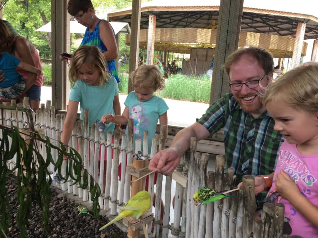 We had such an amazing day at the very kid-friendly and fun Indianapolis Zoo. The girls especially loved feeding the parakeets and cockatiels, holding butterflies, and riding the Skyline. John and I really liked the dolphin show, and the incredible orangutan exhibit. The girls were also giddy with excitement about staying the night in a hotel. I thought staying and eating dinner on the canal was pretty special too.