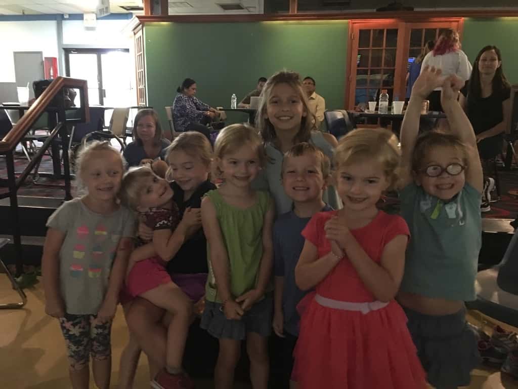What do you do with three busy girls on a rainy day? You go bowling with friends, and reluctantly agree to a baking project that “you’re not allowed to help with.” Later you help clean up the mess.