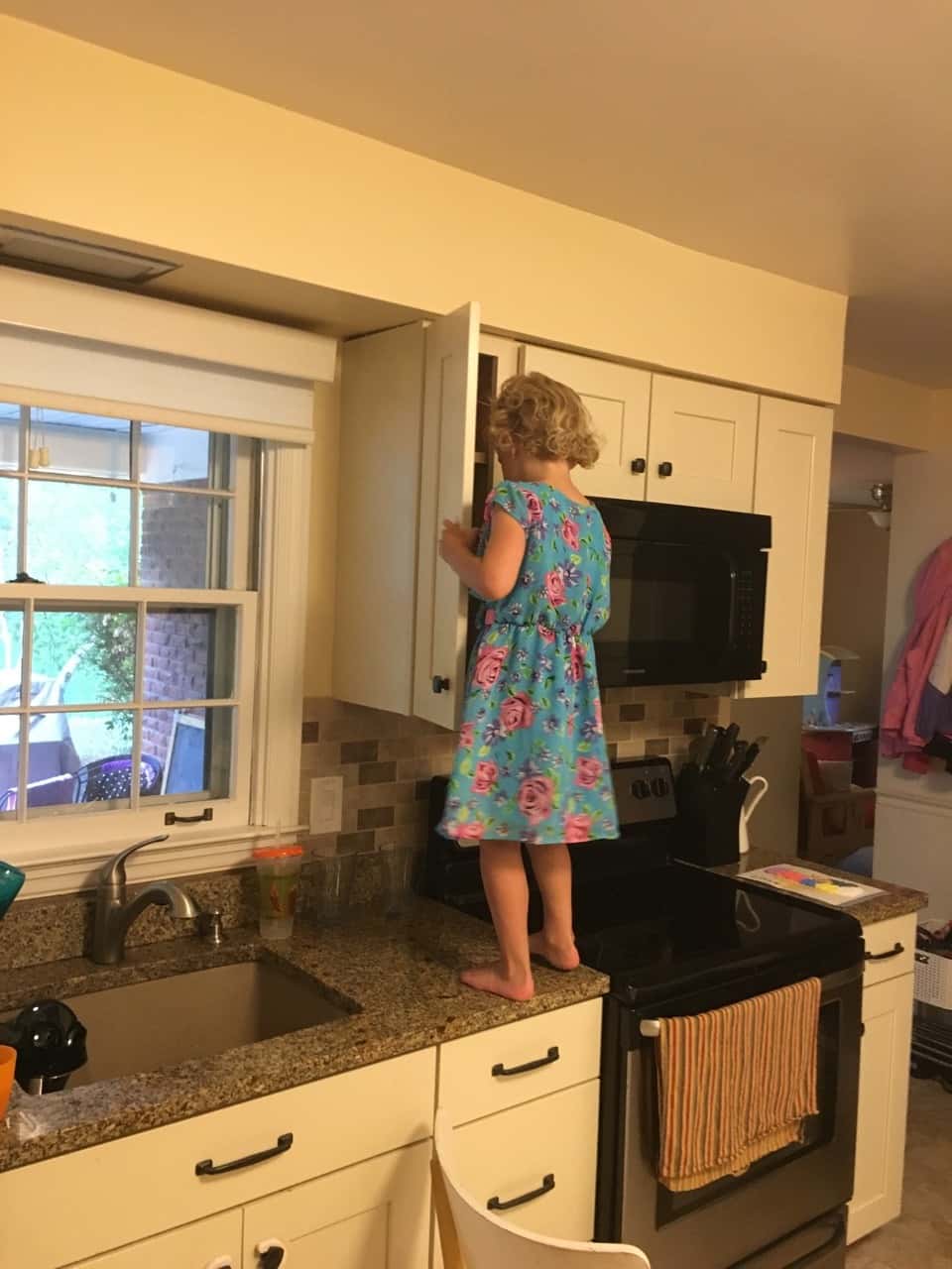 What do you do with three busy girls on a rainy day? You go bowling with friends, and reluctantly agree to a baking project that “you’re not allowed to help with.” Later you help clean up the mess.