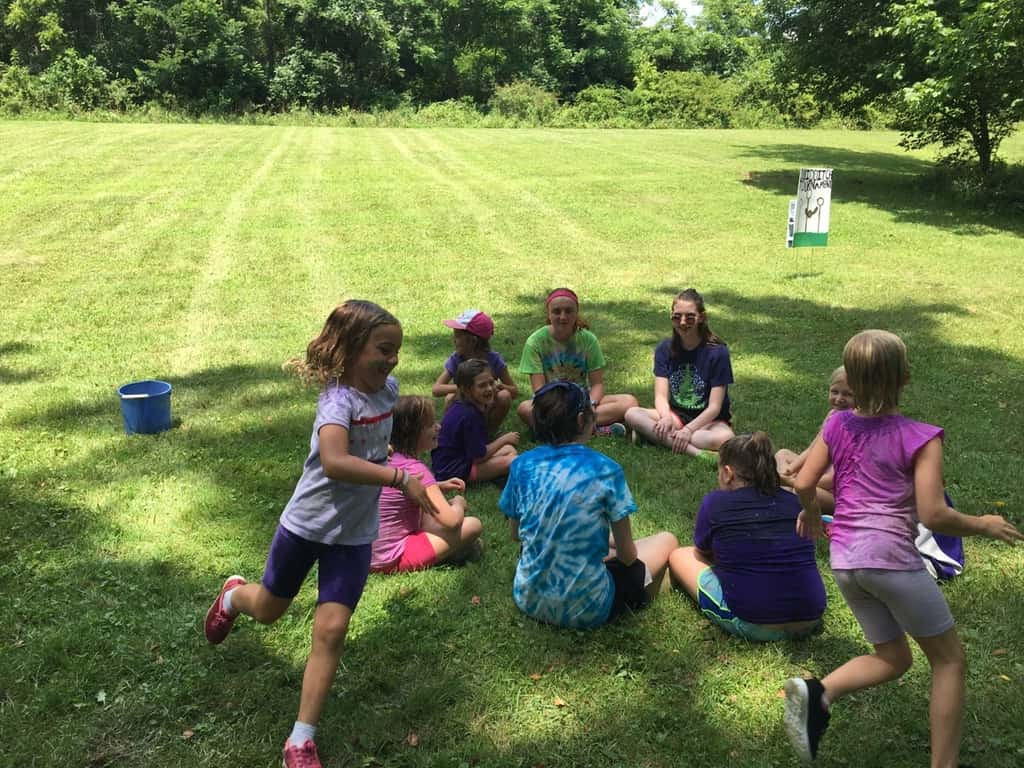 It’s unbelievable that tomorrow is already our halfway point for “Camp Hogwoods” Girl Scout Camp at French Park! So far, we’ve hiked, walked through the creek, played with clay, tie-dyed t-shirts, played games like Drip Drip Drench, watched a magic show, decorated banners and bandanas, performed friendship skits, sent PAs to Azkaban, gone on a scavenger hunt, visited with Zoo animals, made SWAPS, learned first aid skills, and more! It’s been a busy, but fun week.