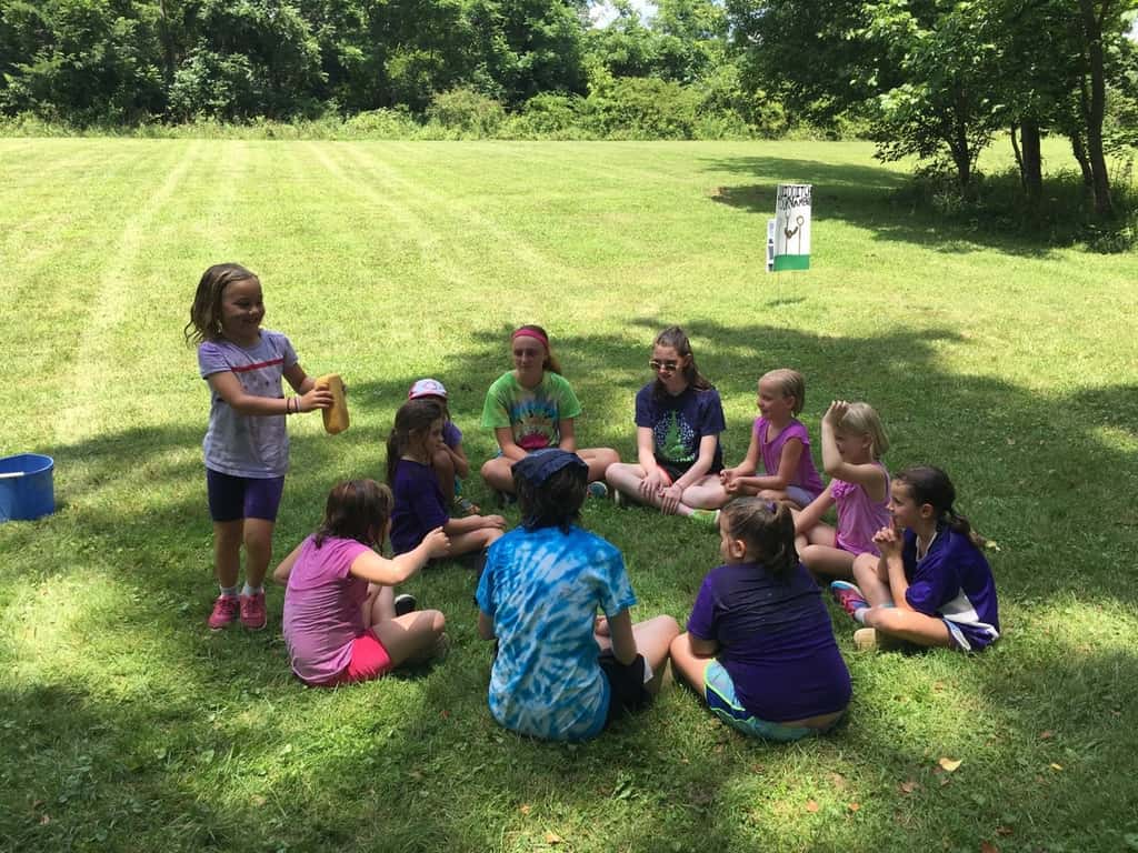 It’s unbelievable that tomorrow is already our halfway point for “Camp Hogwoods” Girl Scout Camp at French Park! So far, we’ve hiked, walked through the creek, played with clay, tie-dyed t-shirts, played games like Drip Drip Drench, watched a magic show, decorated banners and bandanas, performed friendship skits, sent PAs to Azkaban, gone on a scavenger hunt, visited with Zoo animals, made SWAPS, learned first aid skills, and more! It’s been a busy, but fun week.