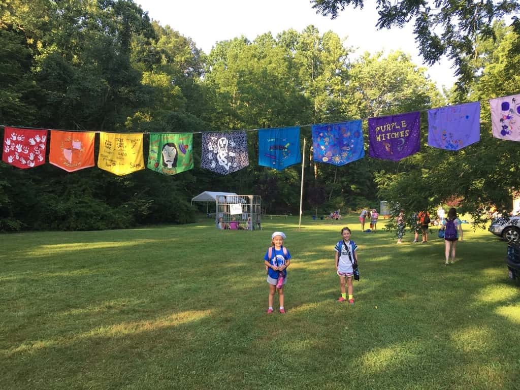 It’s unbelievable that tomorrow is already our halfway point for “Camp Hogwoods” Girl Scout Camp at French Park! So far, we’ve hiked, walked through the creek, played with clay, tie-dyed t-shirts, played games like Drip Drip Drench, watched a magic show, decorated banners and bandanas, performed friendship skits, sent PAs to Azkaban, gone on a scavenger hunt, visited with Zoo animals, made SWAPS, learned first aid skills, and more! It’s been a busy, but fun week.