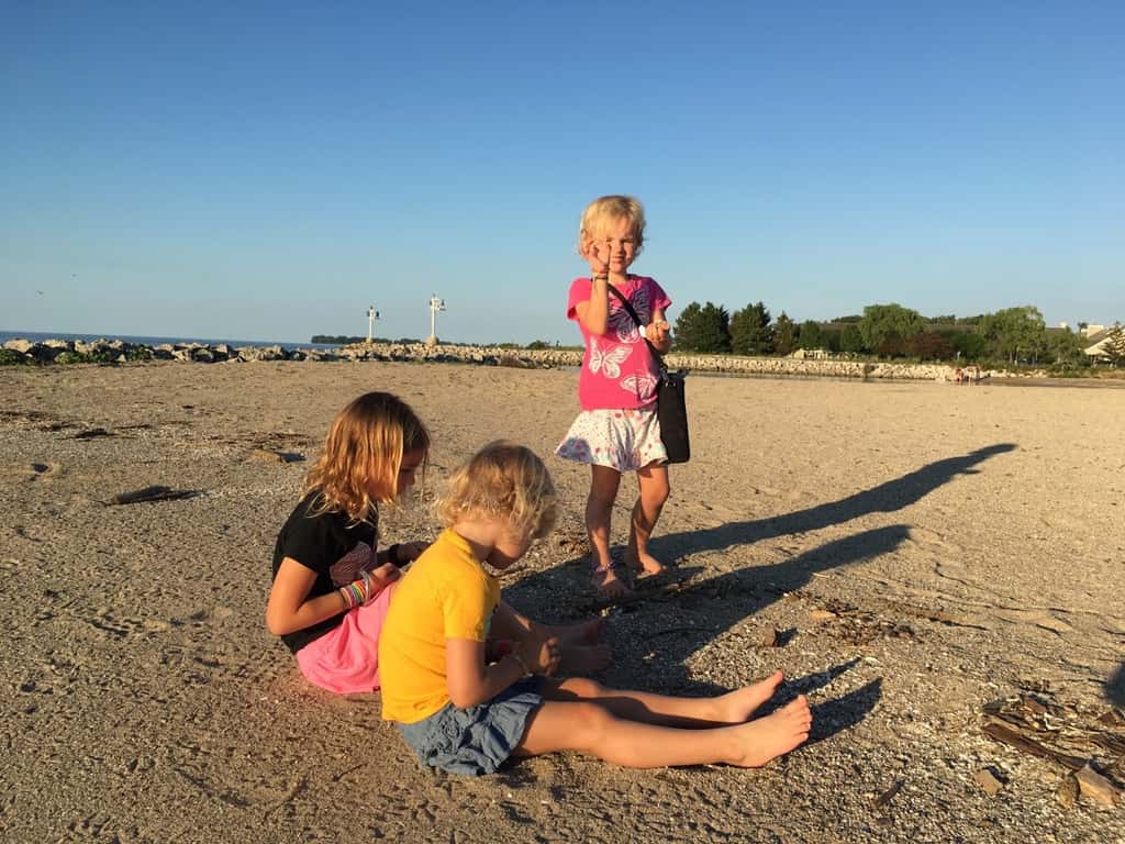 I asked the girls what their favorite part of today was and Josie said that she enjoyed collecting shells, Gwen liked roasting S'mores, and Abby was a big fan of the hot tub.