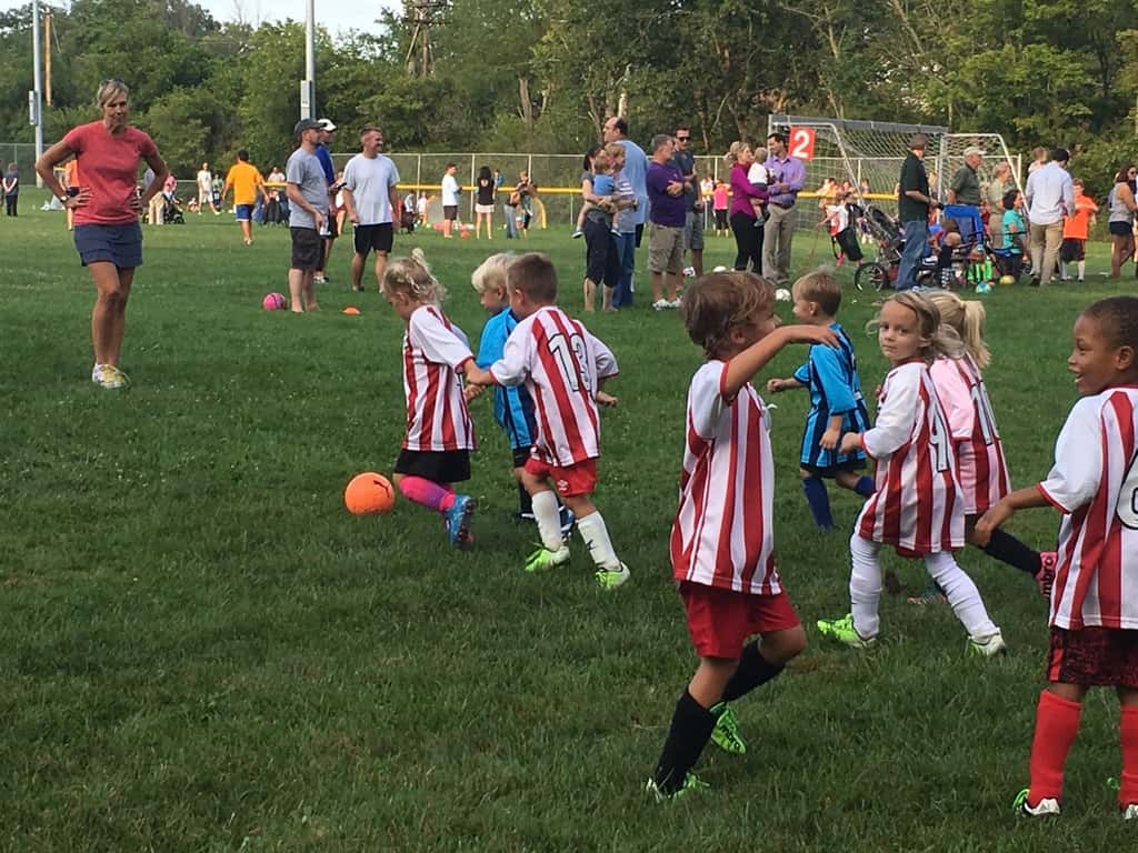 Gwen and Josie were both so excited about their first soccer practice of the season. They both did great! Josie was a surprisingly aggressive offender.