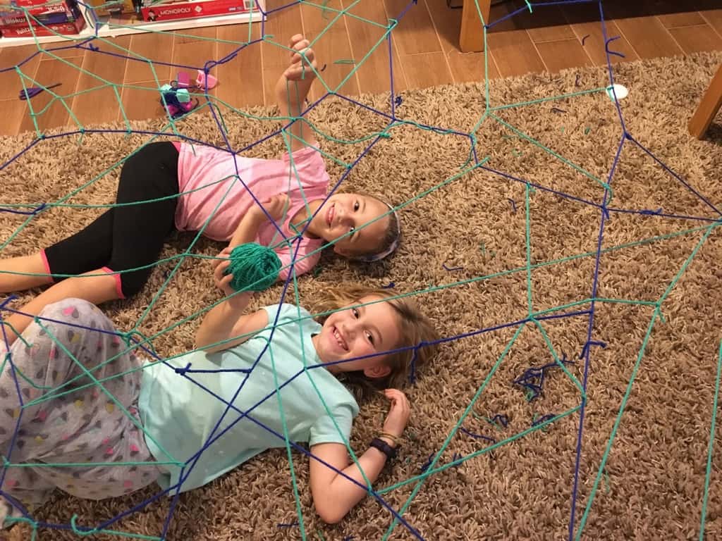 Another friend-filled, fun day. Abby got to walk home from school today. Not to our home, but to a fun play date at the Sammut’s house. Wesley Marmalade the cat was a hit. The “laser maze” was too.