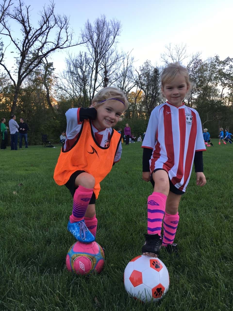One more cute picture to commemorate the last practice of the season. These two are going to miss soccer!