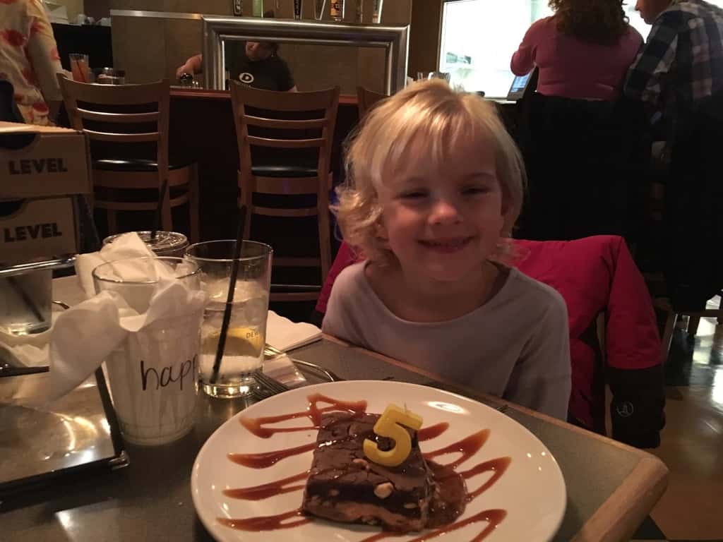 Five started with presents and ended with dinner at Dewey’s!