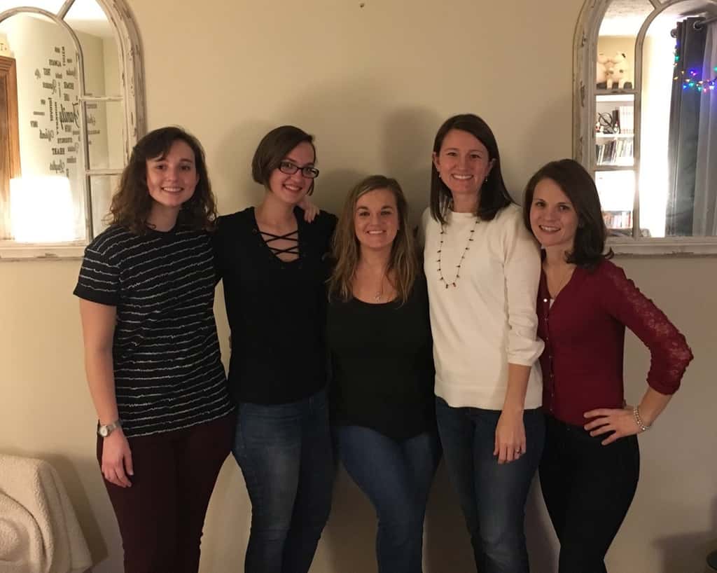 A rare gathering of all five sisters on Christmas Eve, and another fun Christmas morning with Auntie Em.
