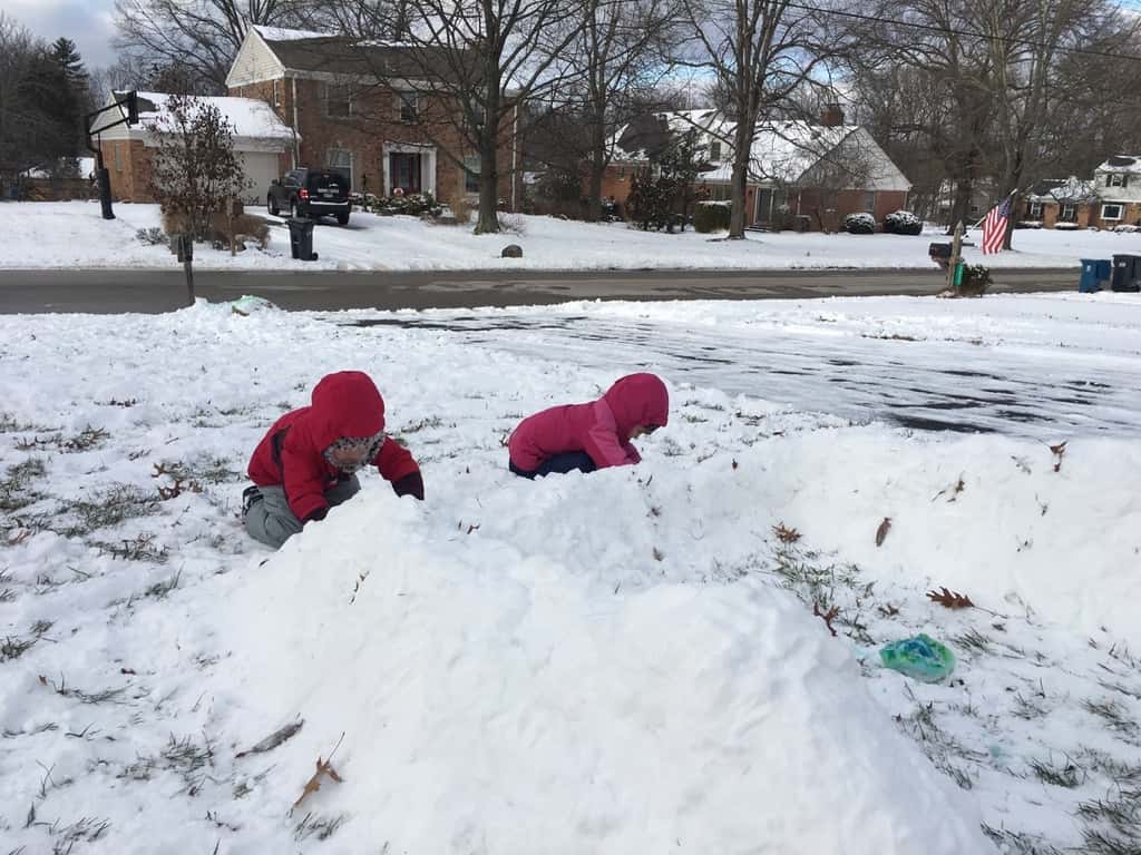 After many attempts, they finally agreed to let me take some pictures of their snow fort.