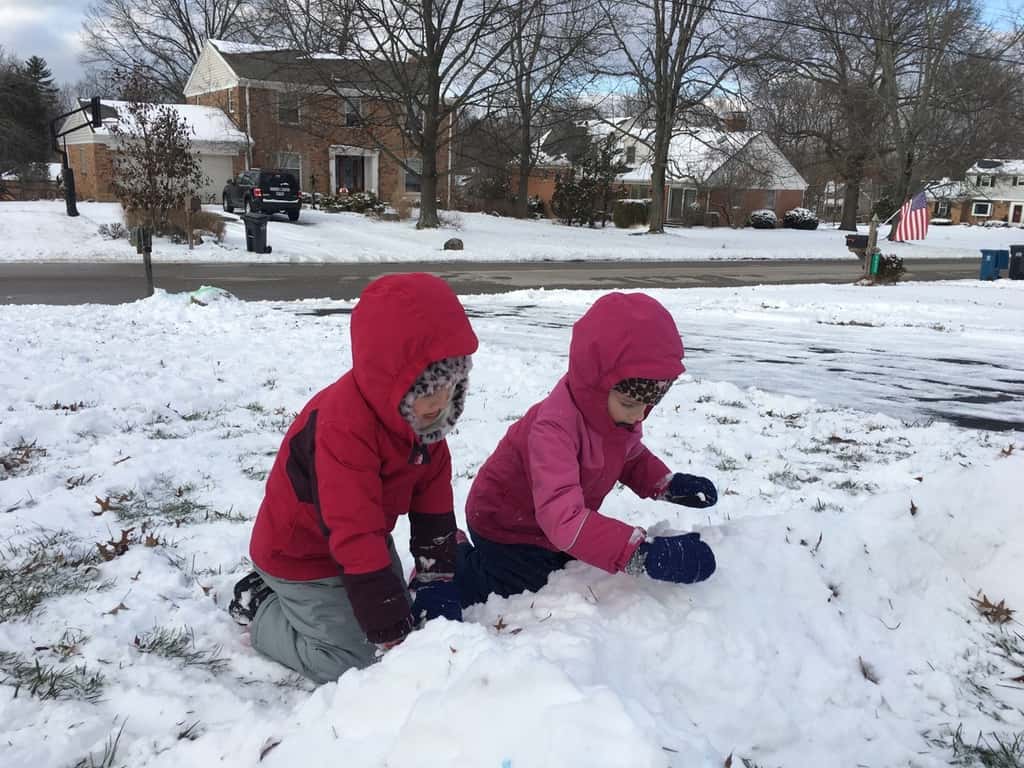 After many attempts, they finally agreed to let me take some pictures of their snow fort.