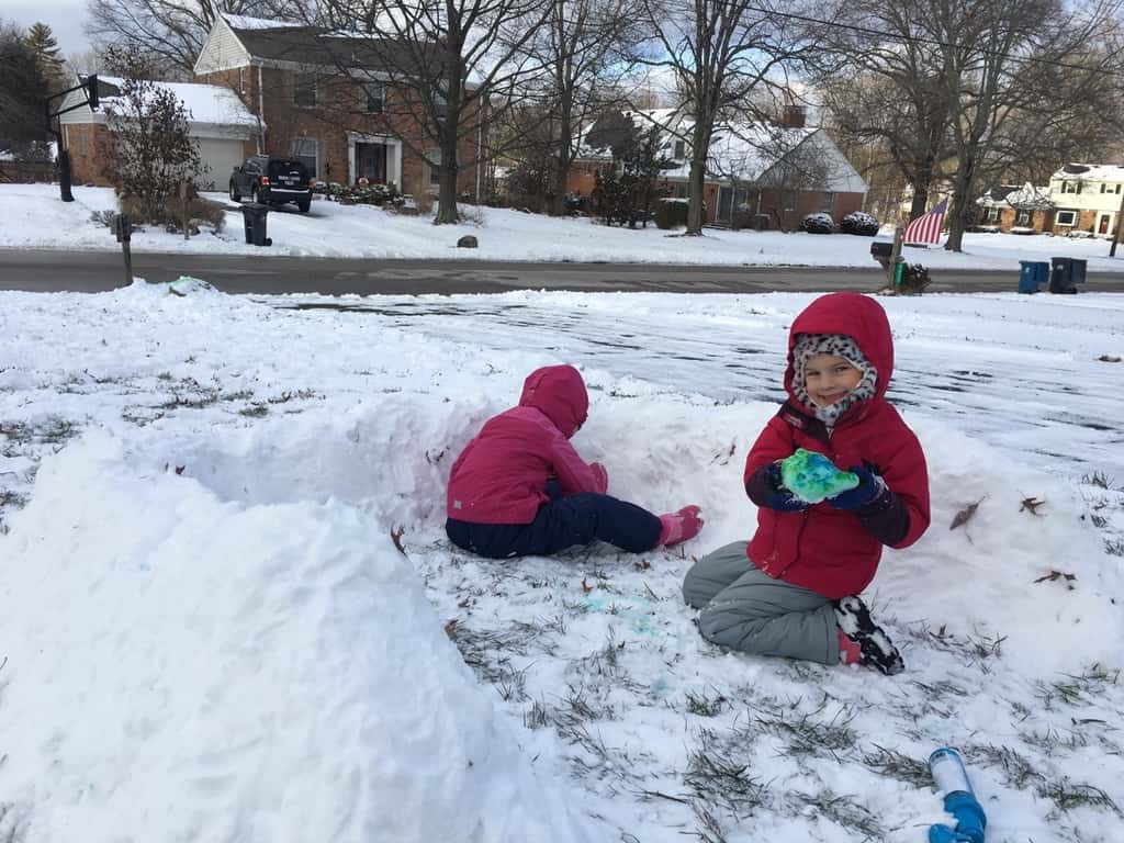 After many attempts, they finally agreed to let me take some pictures of their snow fort.