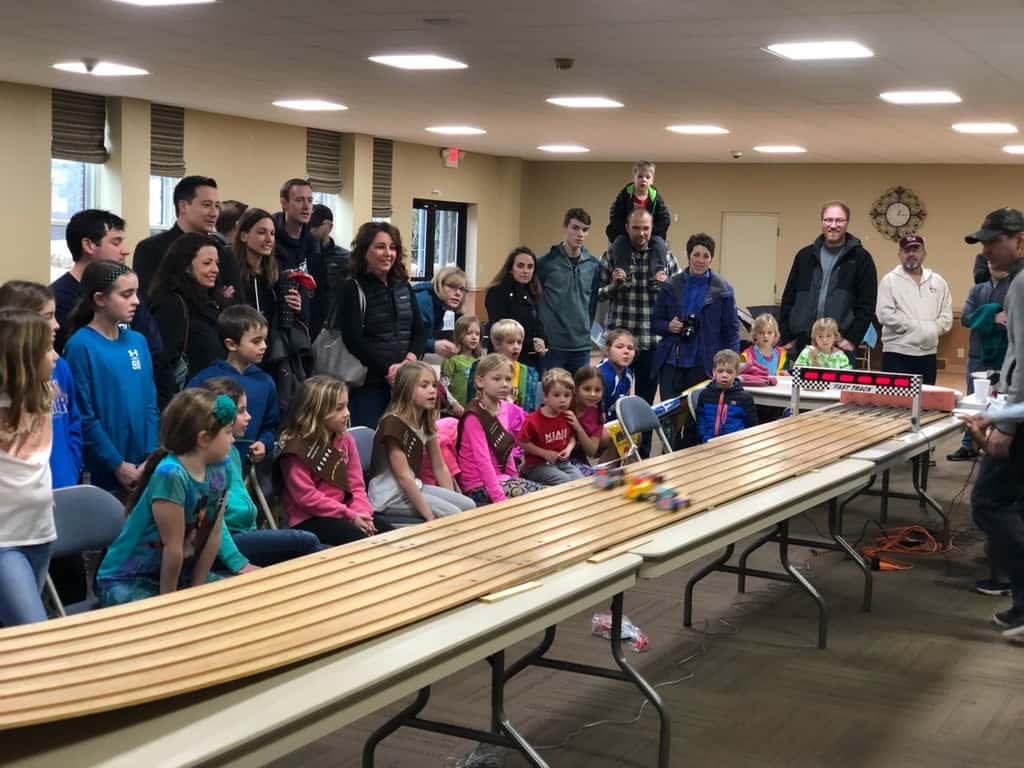 What a fun Girl Scout day - Pinewood Derby and Cosmic Bowling!