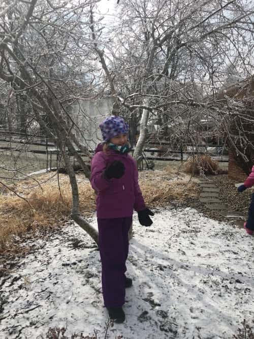 For Abby, even better than having the day off school was the number of icicles to eat.
