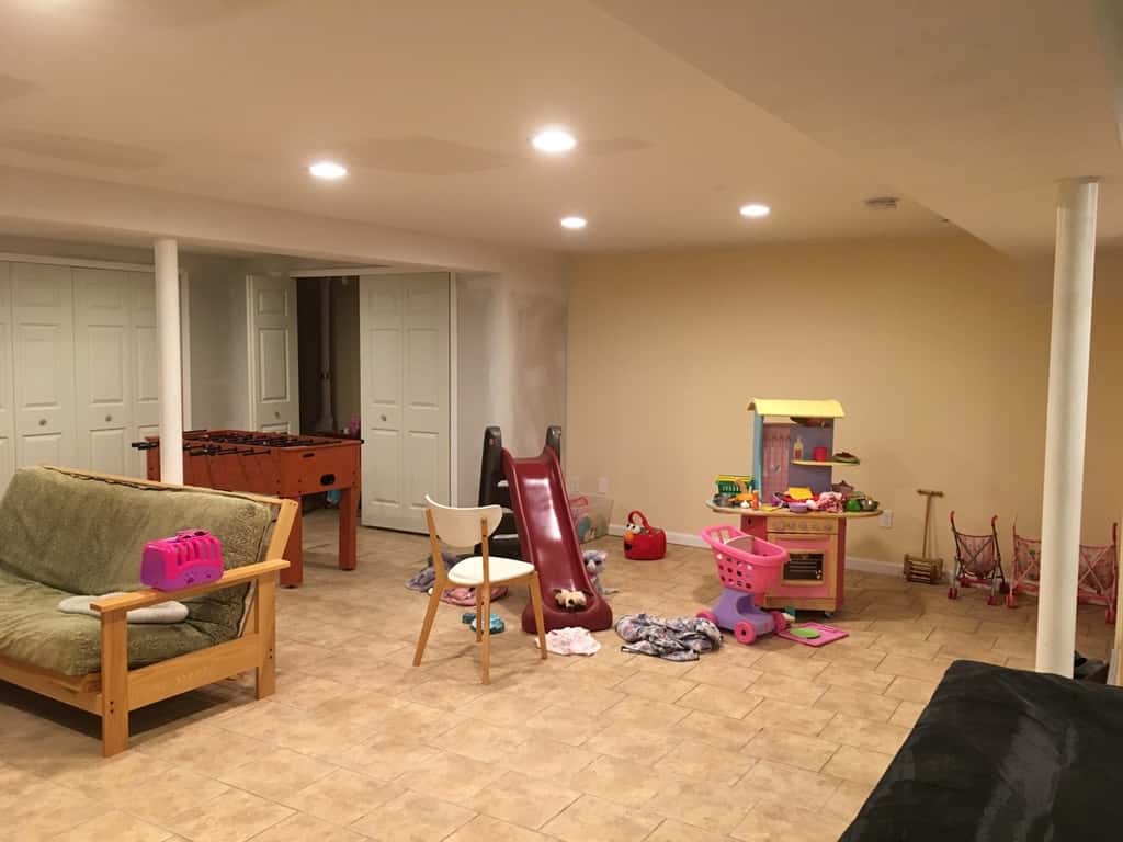 It still needs to be painted, but after four weeks our basement looks so much nicer!