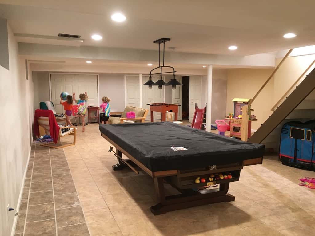 It still needs to be painted, but after four weeks our basement looks so much nicer!