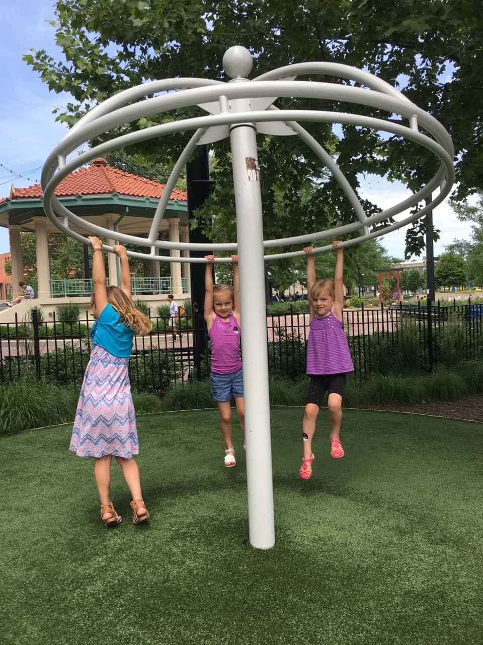 We had a great time downtown today. The girls especially loved playing on the spinner at Washington Park.