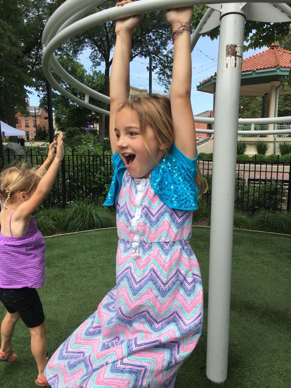 We had a great time downtown today. The girls especially loved playing on the spinner at Washington Park.