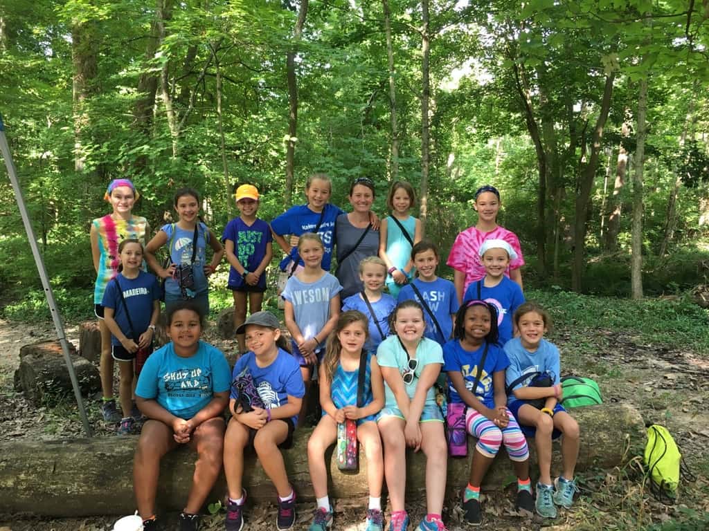 Girl Scout camp at French Park day 1. The girls were enthusiastic, and the weather was agreeable - a recipe for success! We hiked, spent time in the creek, started our nature crafts by creating a nature notebook, decorated bandanas (an important camp accessory), designed a “thought bubble” to represent our unit at camp, played drip drip drench, learned some camp games and songs, and more! Whew!