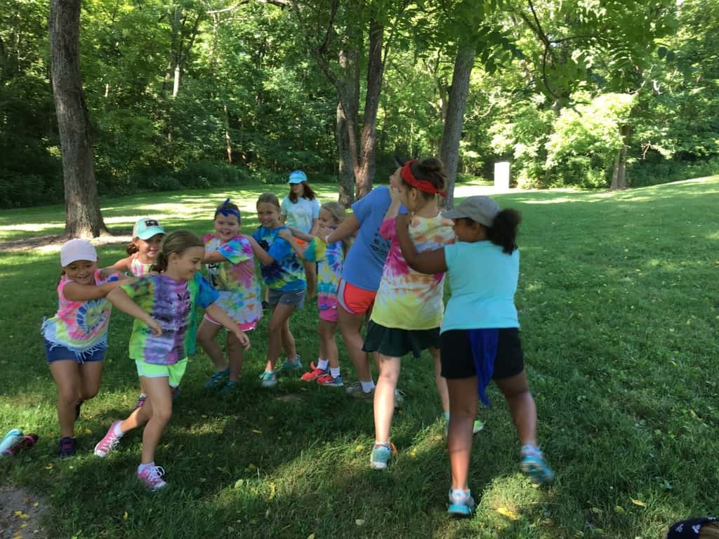 We had another good day at Girl Scout camp! In addition to hiking and creeking, the girls showed off their storytelling and drawing skills for our all-camp comic, added to their nature notebooks, learned fun Girl Scout games from the Red Unit, tie-dyed t-shirts, played drip drip drench, sang songs to the Pixies, and more!