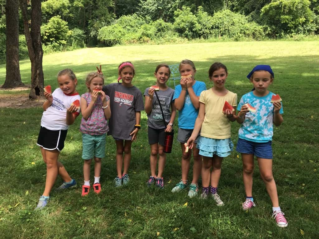 The word of the morning for day four of Girl Scout camp was games! The girls invented a new sport, changed the rules for games, and created new party games - all to earn their Making Games badge. They rounded out the day by making sun prints, creating photo frames, and playing drip drip drench.