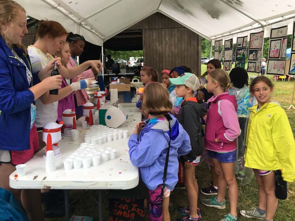 The last day at camp was a wet one! We spent some time in vans and were dismissed early, but they still had fun crafting, getting their faces painted, eating snow cones, making masks, and playing pictionary.