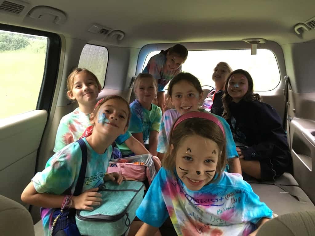 The last day at camp was a wet one! We spent some time in vans and were dismissed early, but they still had fun crafting, getting their faces painted, eating snow cones, making masks, and playing pictionary.