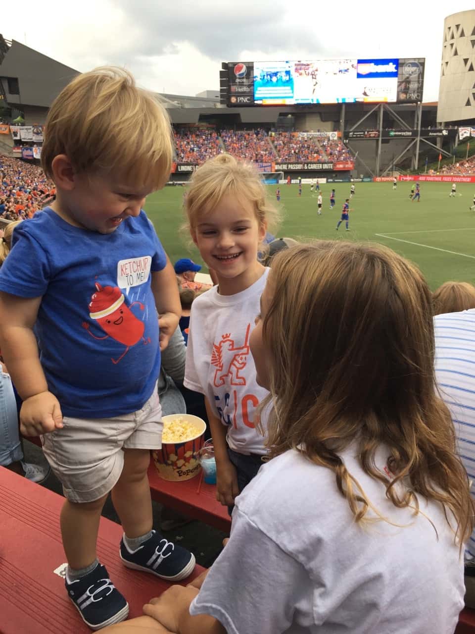 It didn’t rain on us this time! They won, and we got to see a fireworks show afterwards. Great evening!