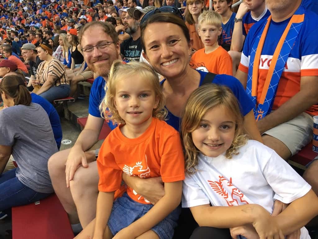 It didn’t rain on us this time! They won, and we got to see a fireworks show afterwards. Great evening!