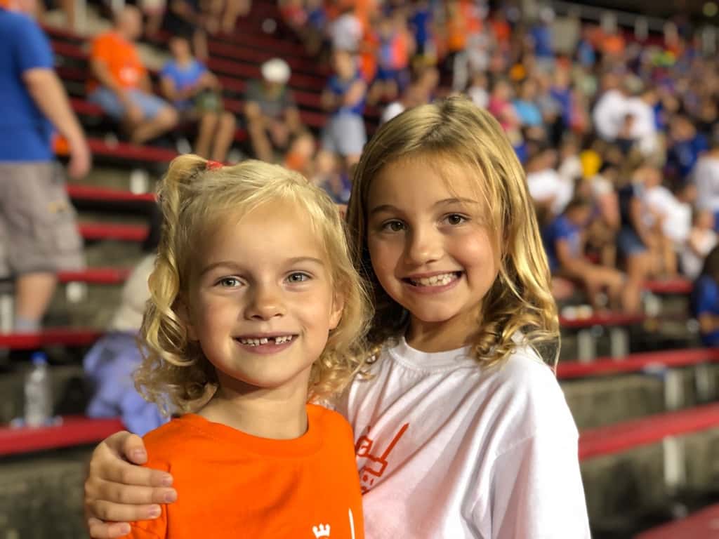 It didn’t rain on us this time! They won, and we got to see a fireworks show afterwards. Great evening!