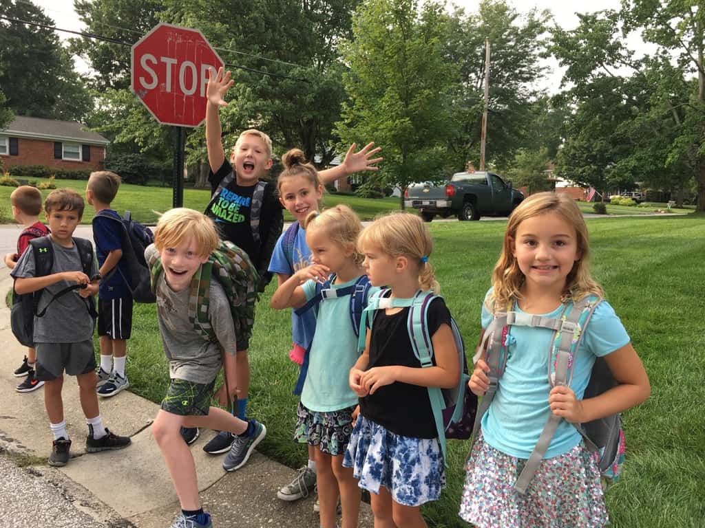 Gwen and Josie’s first day of kindergarten! They were excited, but also nervous and “a little scared,” as Gwen said at breakfast. I couldn’t get them to pose for many pictures, but they did climb right on the bus. I only cried once after they left.